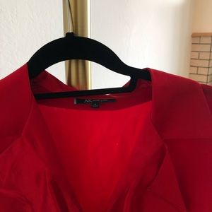Anne Klein frilly red blouse